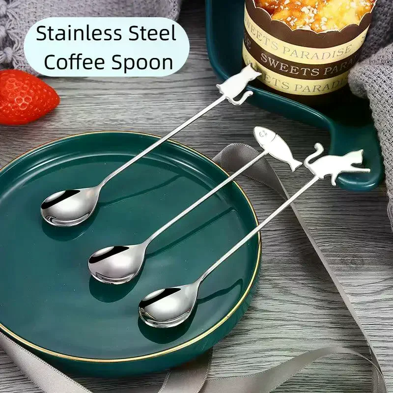 Cute Cat Shaped 304Stainless Steel Coffee Spoon Stirring Spoon Teaspoon Kitchen Tableware Suitable For Dessert Snack Ice Cream
Cute Cat Shaped 304Stainless Steel Coffee Spoon Stirring Spoon Teaspoon Kitchen Tableware Suitable For Dessert Snack Ice Cream