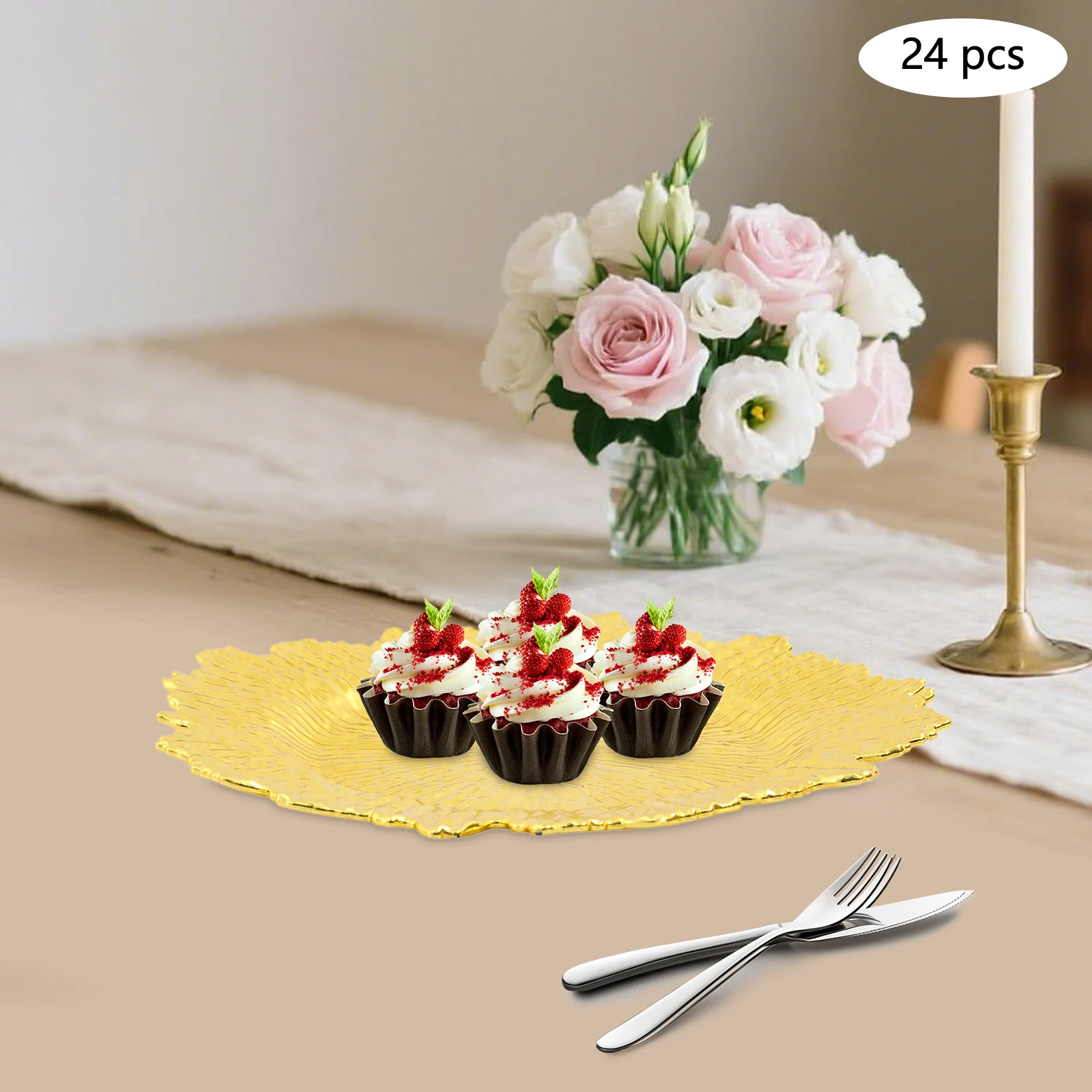 24 шт., золотые зарядные устройства, полипропиленовая тарелка, украшение для сервировки стола, ресторан, круглая тарелка для салата, рифа, коврик для свадьбы, рождественского ужина, декор
24 шт., золотые зарядные устройства, полипропиленовая тарелка, украшение для сервировки стола, ресторан, круглая тарелка для салата, рифа, коврик для свадьбы, рождественского ужина, декор