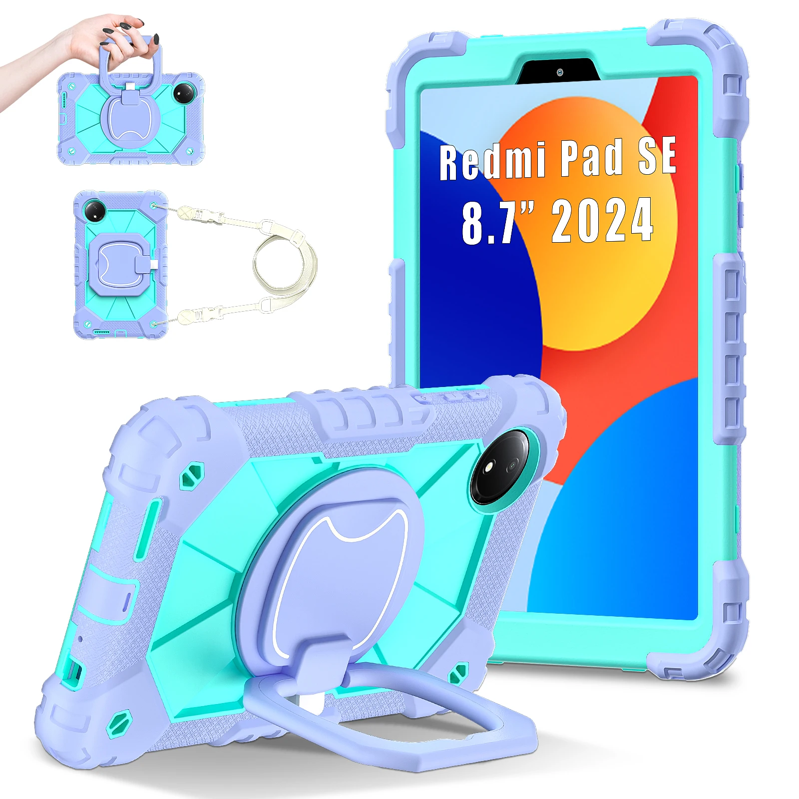 Heavy Duty PC Case for Xiaomi Redmi Pad SE 8.7 2024 360 Rotation Stand Cover for Redmi Pad SE 4G 2024 8.7 inch Armor Funda Shell
Heavy Duty PC Case for Xiaomi Redmi Pad SE 8.7 2024 360 Rotation Stand Cover for Redmi Pad SE 4G 2024 8.7 inch Armor Funda Shell