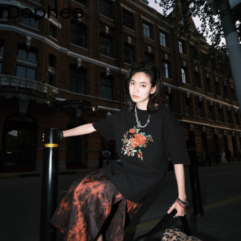 Men's Women's 2025 Spring Summer New Cotton Embroidered Printed Short-sleeve T-shirts Fashion Breathable Tops Loose Comfort Tees
Men's Women's 2025 Spring Summer New Cotton Embroidered Printed Short-sleeve T-shirts Fashion Breathable Tops Loose Comfort Tees