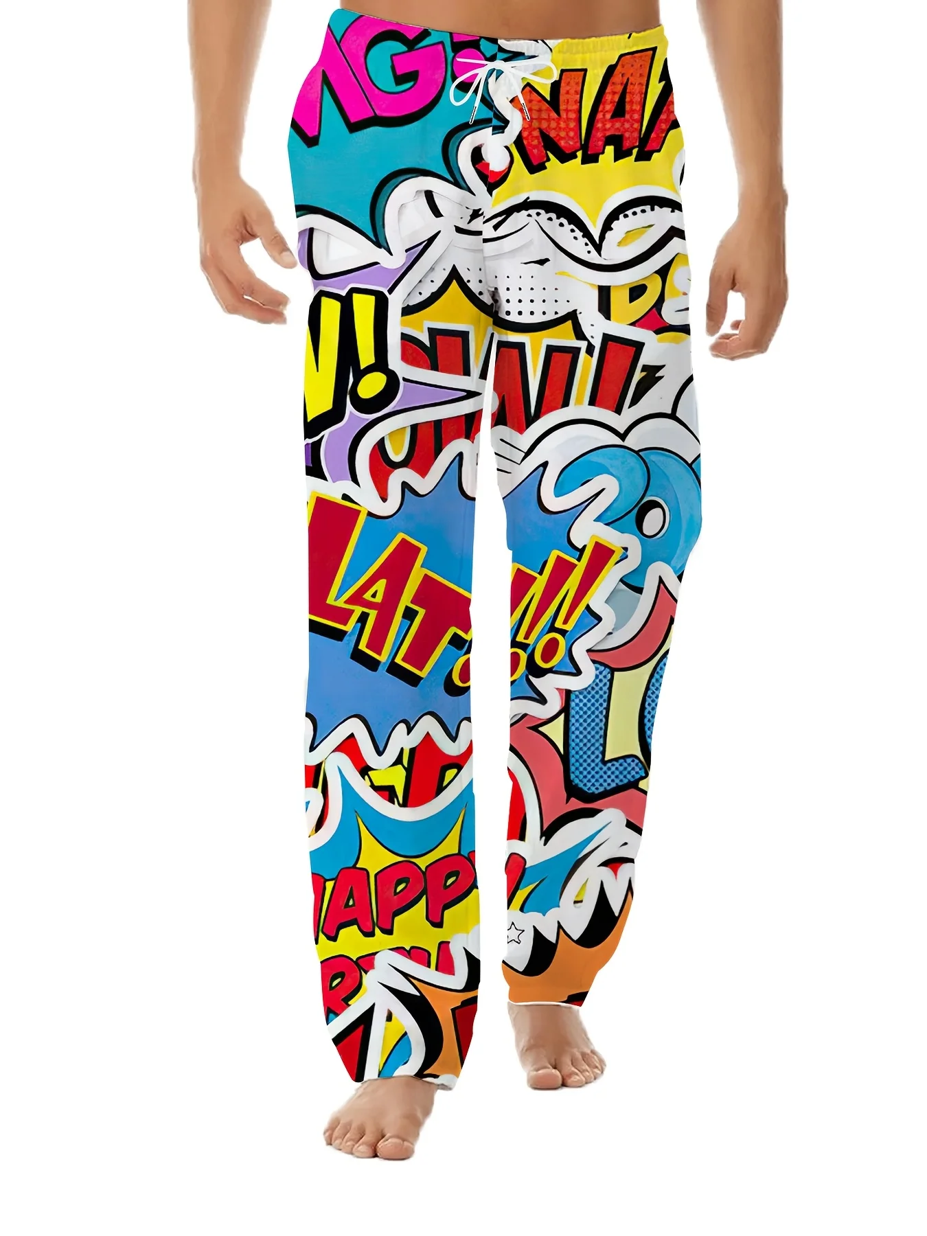 Unisex Pop Art Comic Style 3D Explosion Dialogue Printed Casual Pants Loose Wide Leg Pants Street Fashion Beach Pants
Unisex Pop Art Comic Style 3D Explosion Dialogue Printed Casual Pants Loose Wide Leg Pants Street Fashion Beach Pants