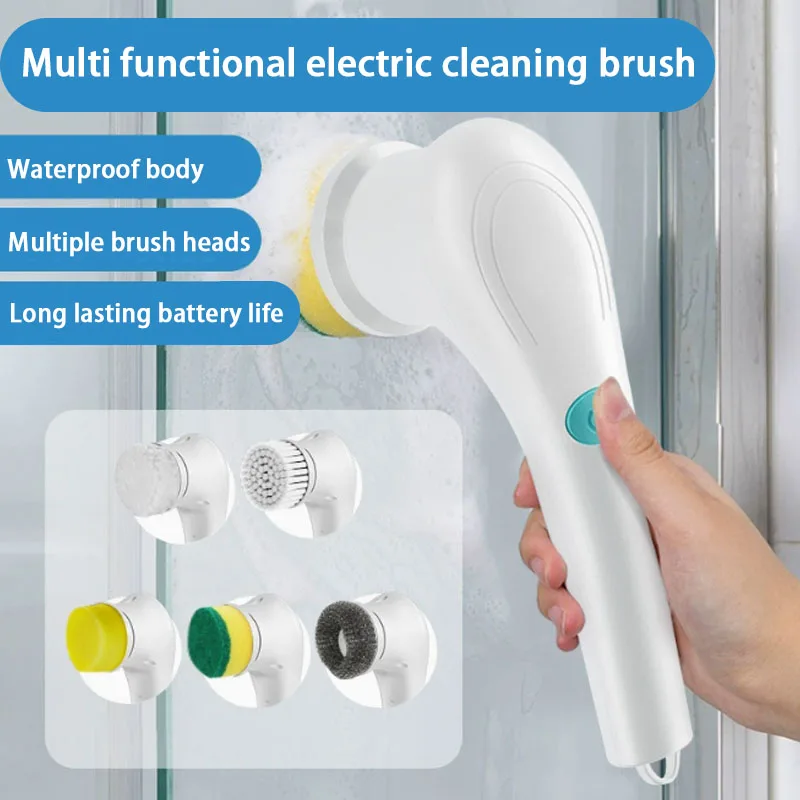 Электрическая щетка 5-в-1 для чистки посуды и обуви со съемными насадками с длинной ручкой для легкой чистки
Электрическая щетка 5-в-1 для чистки посуды и обуви со съемными насадками с длинной ручкой для легкой чистки