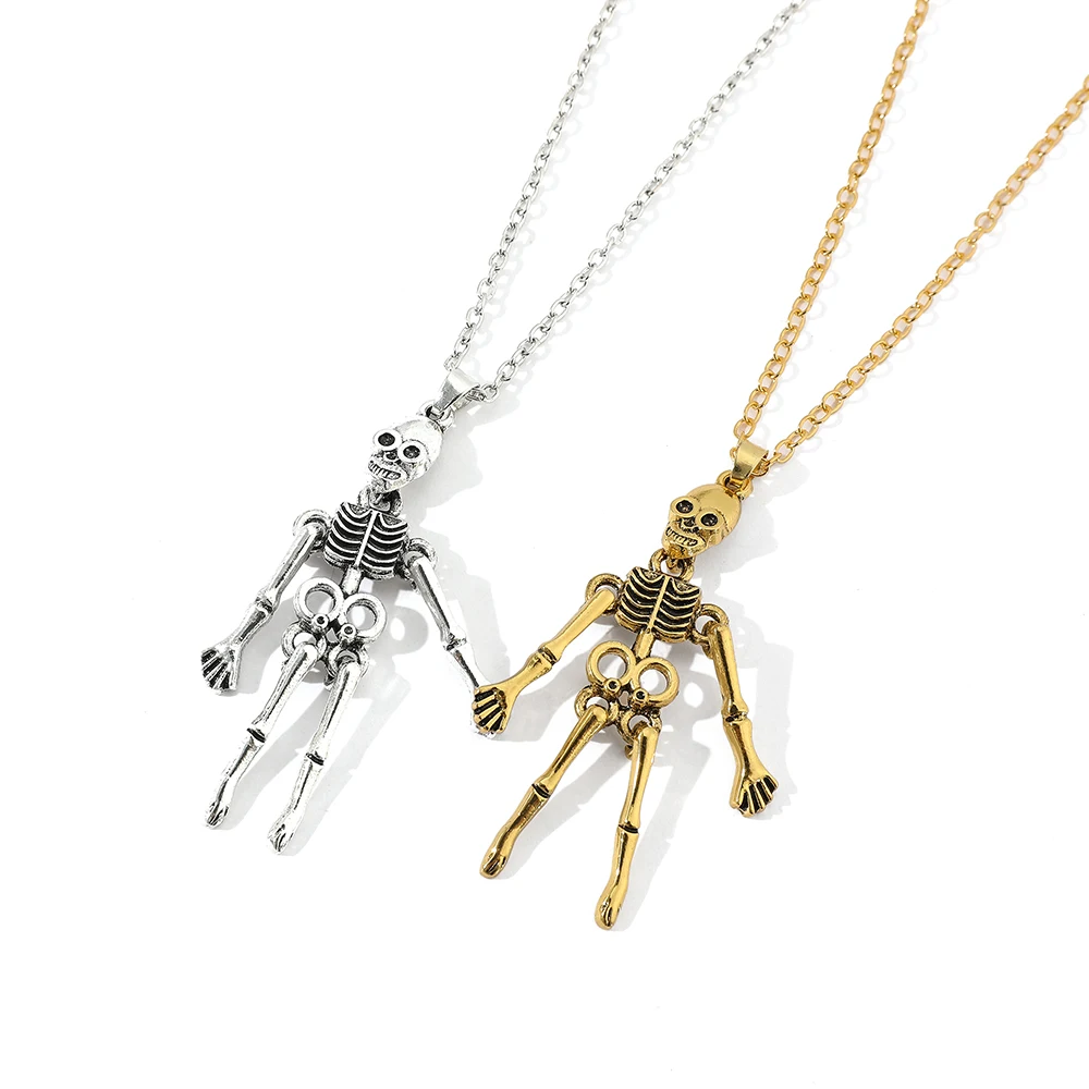 2Pcs Skeleton Couple Necklaces Set Silver Gold Tone Gothic Punk Skull Jewelry for Men Women BFF Friendship Gift
2Pcs Skeleton Couple Necklaces Set Silver Gold Tone Gothic Punk Skull Jewelry for Men Women BFF Friendship Gift