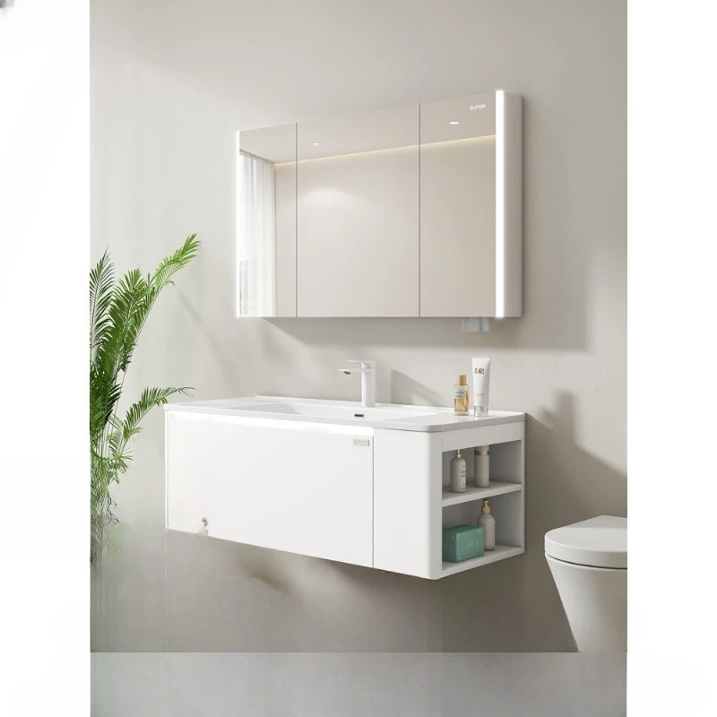 stainless steel bathroom cabinet, ceramic integrated basin, rounded corners, side storage sink, washbasin, toilet
stainless steel bathroom cabinet, ceramic integrated basin, rounded corners, side storage sink, washbasin, toilet