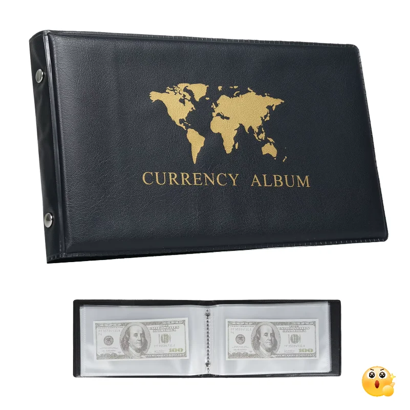 40 Pockets Banknote Currency Collecting Album 20 Sheets Clear Dollar Bill Holders World Money PU Leather Hard Cover Storage
40 Pockets Banknote Currency Collecting Album 20 Sheets Clear Dollar Bill Holders World Money PU Leather Hard Cover Storage