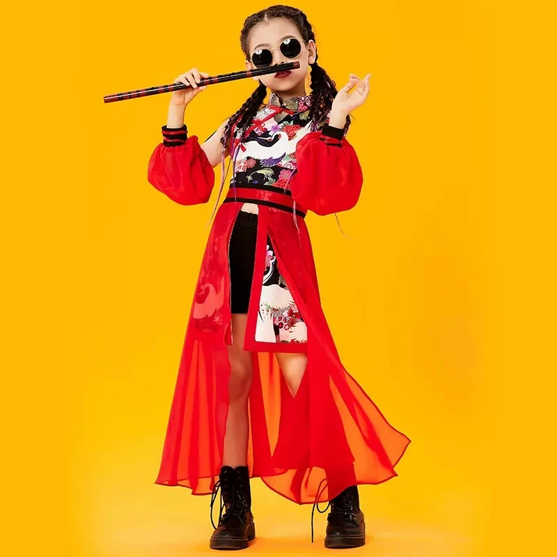 K-pop Hip-hop Urban Street Dance Girl Clothes Red Off-the-shoulder Costume Top Crop Running Pants for Child Jazz Dancewear
K-pop Hip-hop Urban Street Dance Girl Clothes Red Off-the-shoulder Costume Top Crop Running Pants for Child Jazz Dancewear