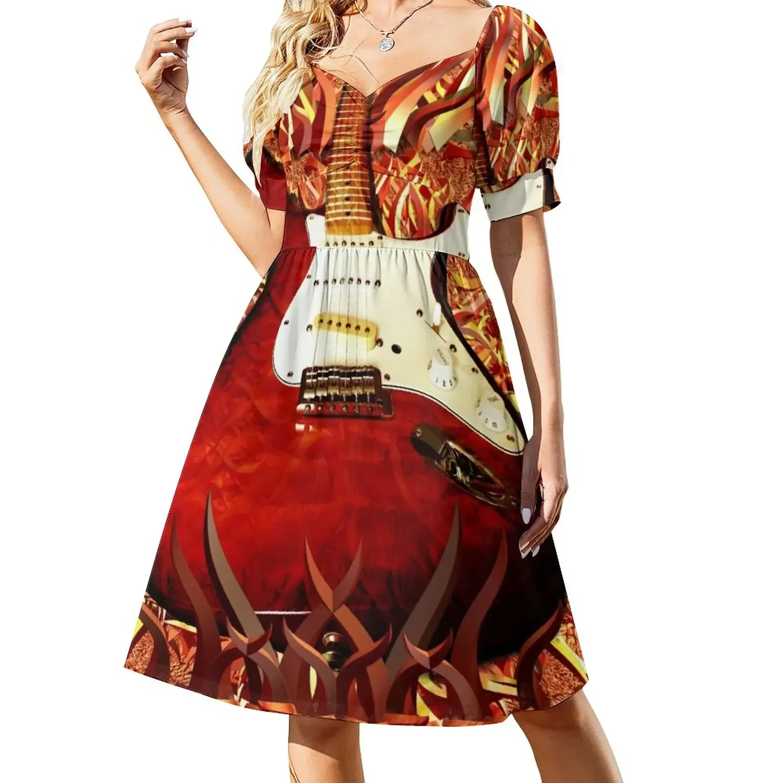 Electric Flames Short-Sleeved Dress women dress elegant guest wedding dress Women's
Electric Flames Short-Sleeved Dress women dress elegant guest wedding dress Women's