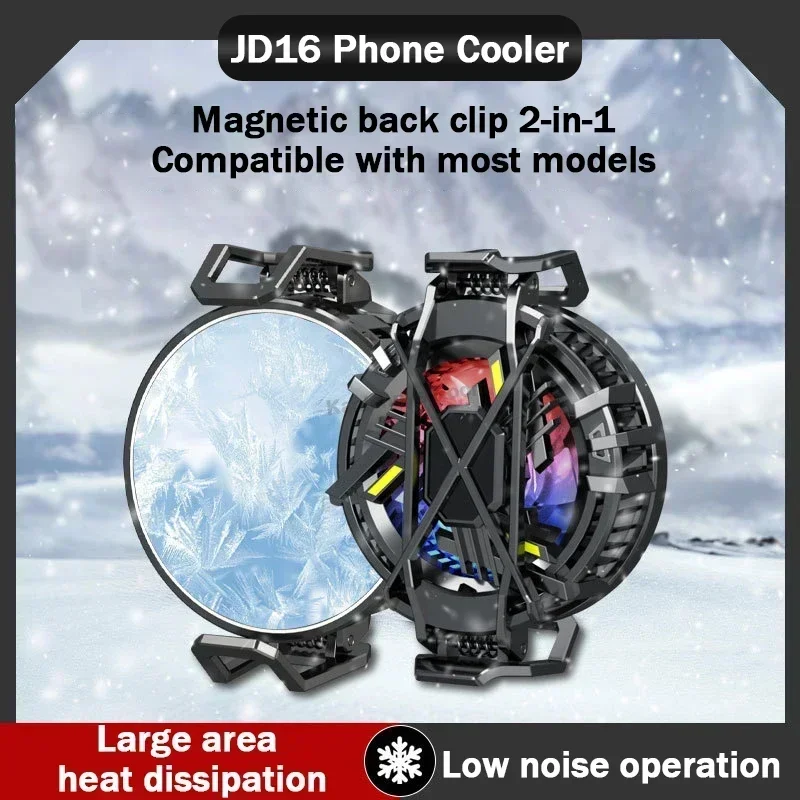 JD16 Universal Mobile Phone Cooler Magnetic Back Clip 2 in 1 Semiconductor Cooler Cooling Fan Radiator for IPhone Android PUBG
JD16 Universal Mobile Phone Cooler Magnetic Back Clip 2 in 1 Semiconductor Cooler Cooling Fan Radiator for IPhone Android PUBG