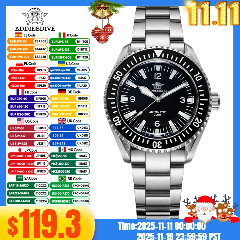 ADDIESDIVE Men's Watch 20Bar Waterproof Sapphire Glass BGW9 Super Luminous Japan NH35A Automatic Mechanical Watches Reloj Hombre
ADDIESDIVE Men's Watch 20Bar Waterproof Sapphire Glass BGW9 Super Luminous Japan NH35A Automatic Mechanical Watches Reloj Hombre