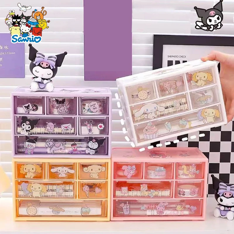 Sanrio Kuromi Storage Box Cinnamoroll Melody Layer 6 Palace Grid Drawer Organizer Case with Kawaii Sticker Room Desk Decor Gift
Sanrio Kuromi Storage Box Cinnamoroll Melody Layer 6 Palace Grid Drawer Organizer Case with Kawaii Sticker Room Desk Decor Gift
