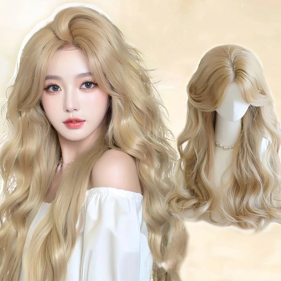 Long Wavy Light Blonde Synthetic Wigs with Bangs for Women Natural Wave Cosplay Party Daily Use Hair Wigs Heat Resistant
Long Wavy Light Blonde Synthetic Wigs with Bangs for Women Natural Wave Cosplay Party Daily Use Hair Wigs Heat Resistant