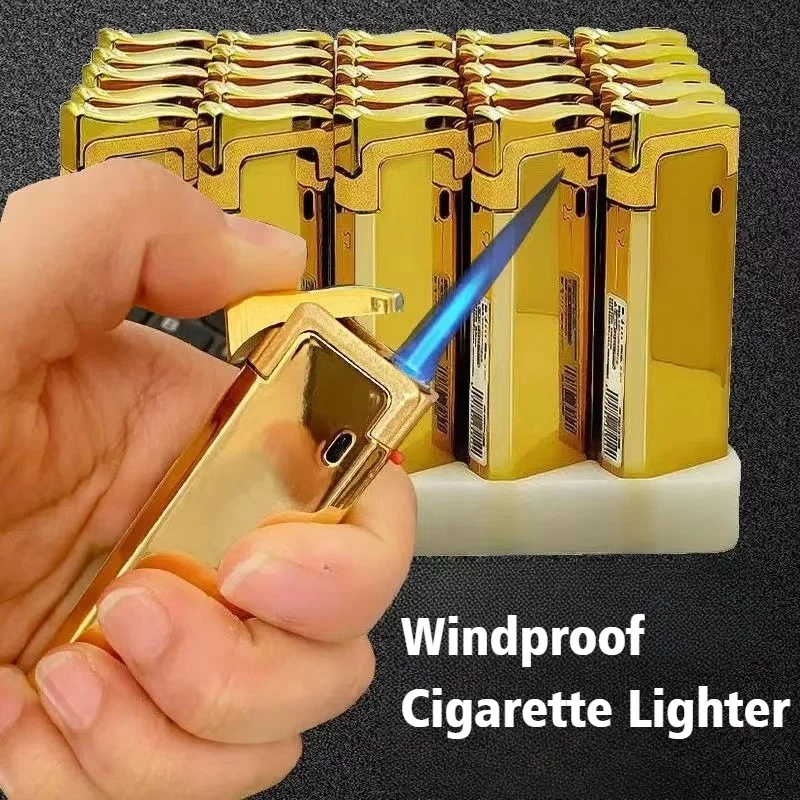 New Metal Cigar Ignifier Windproof Open Flame Butane Inflatable Lighter Blue Fire Smoke Cigarette Lighters & Smoking Accessories
New Metal Cigar Ignifier Windproof Open Flame Butane Inflatable Lighter Blue Fire Smoke Cigarette Lighters & Smoking Accessories