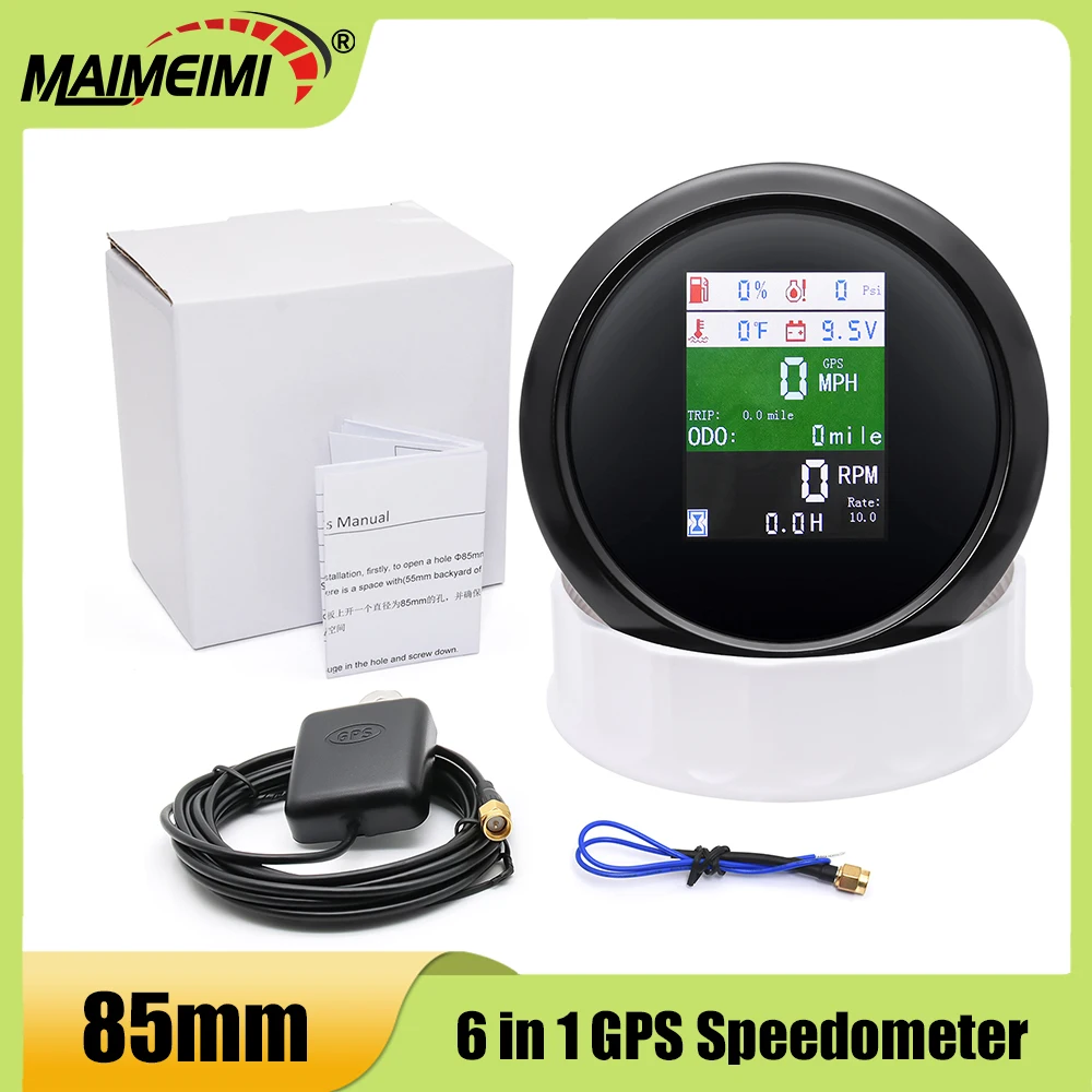 6 In 1 85mm Digital Gauge GPS Speedometer Tachometer Fuel Level Gauge Oil Pressure Water Temp Voltmeter for Car Boat Marine 12V
6 In 1 85mm Digital Gauge GPS Speedometer Tachometer Fuel Level Gauge Oil Pressure Water Temp Voltmeter for Car Boat Marine 12V