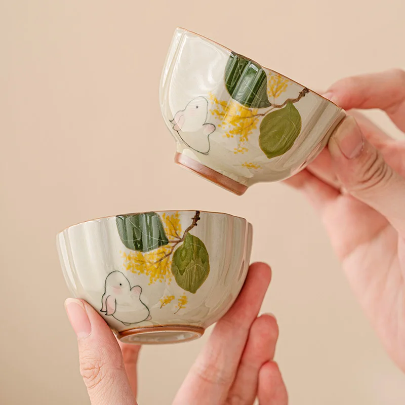 Hand-painted Cute Rabbit Tea Cup Japanese Ceramic Teacups Porcelain Household Chinese Kung Fu Teaware Master Mugs Tea Ceremony
Hand-painted Cute Rabbit Tea Cup Japanese Ceramic Teacups Porcelain Household Chinese Kung Fu Teaware Master Mugs Tea Ceremony
