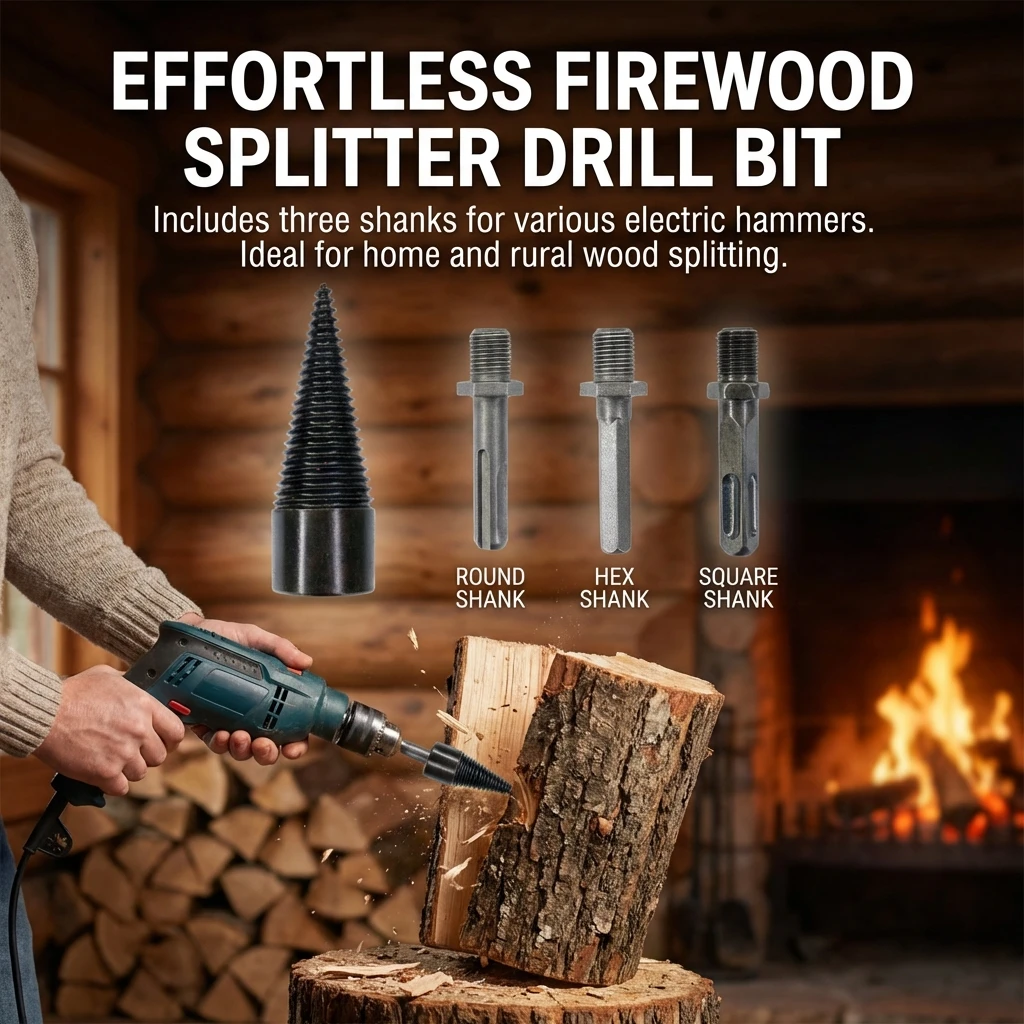 Electric Log Splitter Drill Bit Hammer Woods Splitting Cone For Home Rural Tool
Electric Log Splitter Drill Bit Hammer Woods Splitting Cone For Home Rural Tool
