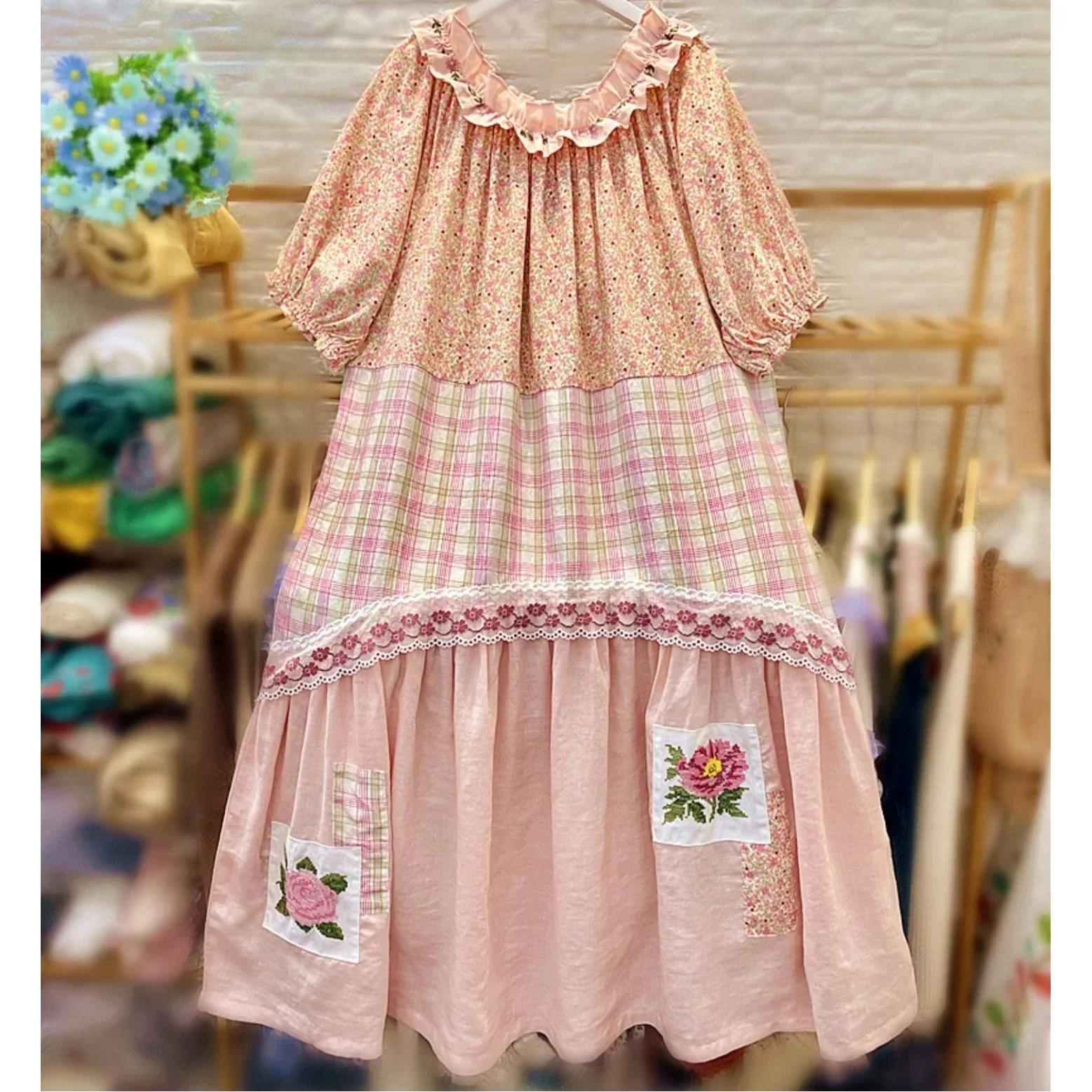 Vintage Linen Patchwork Edwardian Style Tunic Midi Dress for Women Summer Rococo Victorian A-line Retro Shabby Chic Long Dress
Vintage Linen Patchwork Edwardian Style Tunic Midi Dress for Women Summer Rococo Victorian A-line Retro Shabby Chic Long Dress