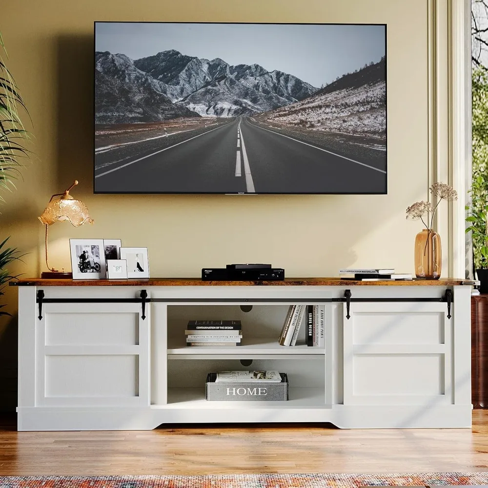 Modern Rustic Entertainment Center with Sliding Barn Door and Storage Cabinets, Metal Media TV Console,66” Farmhouse TV Stand
Modern Rustic Entertainment Center with Sliding Barn Door and Storage Cabinets, Metal Media TV Console,66” Farmhouse TV Stand