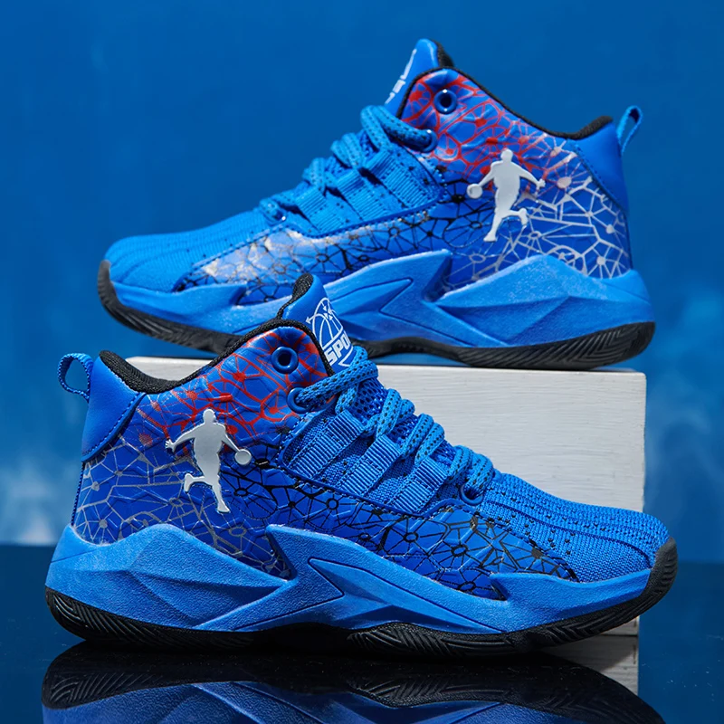 Blue Kid Basketball Sneakers Breathable Mesh Training Sneakers For Teenager Outdoor Platform Basketball Shoes Child Sports Shoes
Blue Kid Basketball Sneakers Breathable Mesh Training Sneakers For Teenager Outdoor Platform Basketball Shoes Child Sports Shoes
