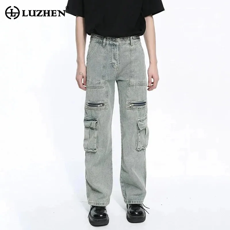 LUZHEN Multi-pocket Spring Jeans New Cargo Zipper Male Design Slim Solid Color American Style Streetwear Vintage Menwear 9C4797
LUZHEN Multi-pocket Spring Jeans New Cargo Zipper Male Design Slim Solid Color American Style Streetwear Vintage Menwear 9C4797