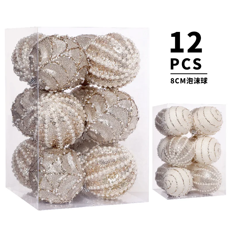 New Christmas decorations bead chain colored foam Christmas ball set Christmas tree pendant decoration
New Christmas decorations bead chain colored foam Christmas ball set Christmas tree pendant decoration