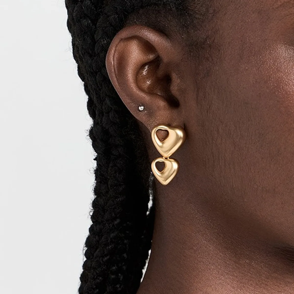 Stainless Steel PVD 18K Gold Plated Tarnish Waterproof Double Heart Stud Earrings For Woman Jewelry Wholesale INS
Stainless Steel PVD 18K Gold Plated Tarnish Waterproof Double Heart Stud Earrings For Woman Jewelry Wholesale INS
