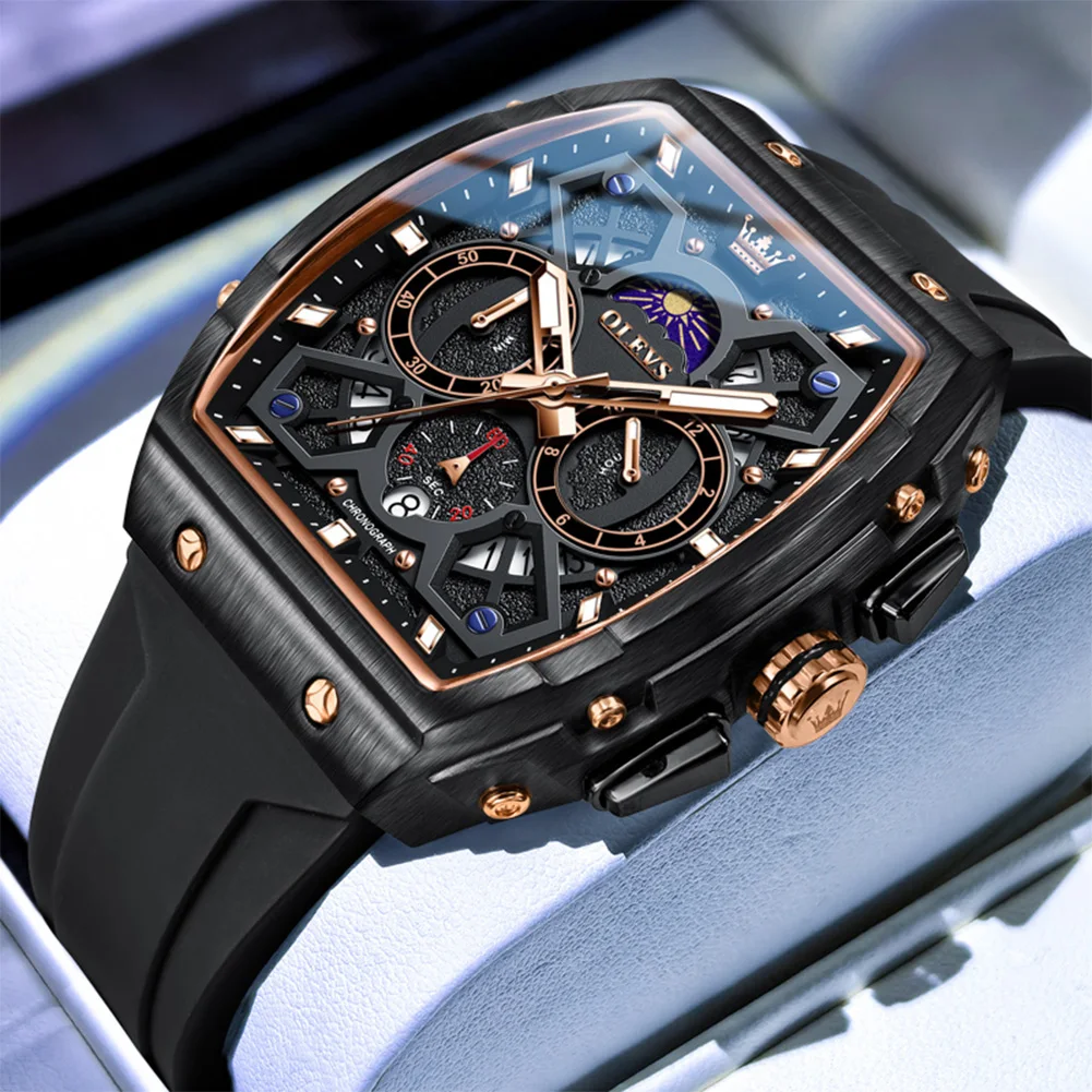 OLEVS военные роскошные мужские часы с хронографом и фазой Луны, кварцевые водонепроницаемые мужские часы с резиновым ремешком, мужские часы + коробка
OLEVS военные роскошные мужские часы с хронографом и фазой Луны, кварцевые водонепроницаемые мужские часы с резиновым ремешком, мужские часы + коробка