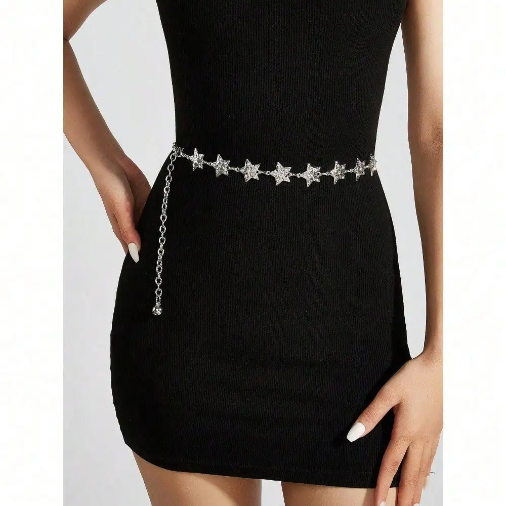 1pc Women's Star Metal Accessory Waist Chain, Fashion Waist Belt Ins Dress Waist Decoration Chain, Suitable For Daily Matching
1pc Women's Star Metal Accessory Waist Chain, Fashion Waist Belt Ins Dress Waist Decoration Chain, Suitable For Daily Matching