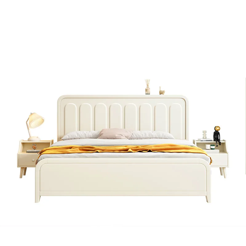 Nordic white solid wood bed, modern minimalism, double 1.8m 1.5m retro cream style
Nordic white solid wood bed, modern minimalism, double 1.8m 1.5m retro cream style