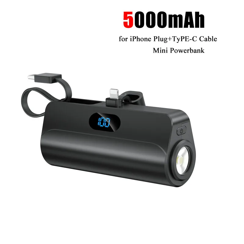 Портативное зарядное устройство Mini Power Bank емкостью 5000 мАч с кабелем, складная подставка, светодиодный цифровой дисплей для iPhone 16 15 Xiaomi Samsung Powerbank
Портативное зарядное устройство Mini Power Bank емкостью 5000 мАч с кабелем, складная подставка, светодиодный цифровой дисплей для iPhone 16 15 Xiaomi Samsung Powerbank