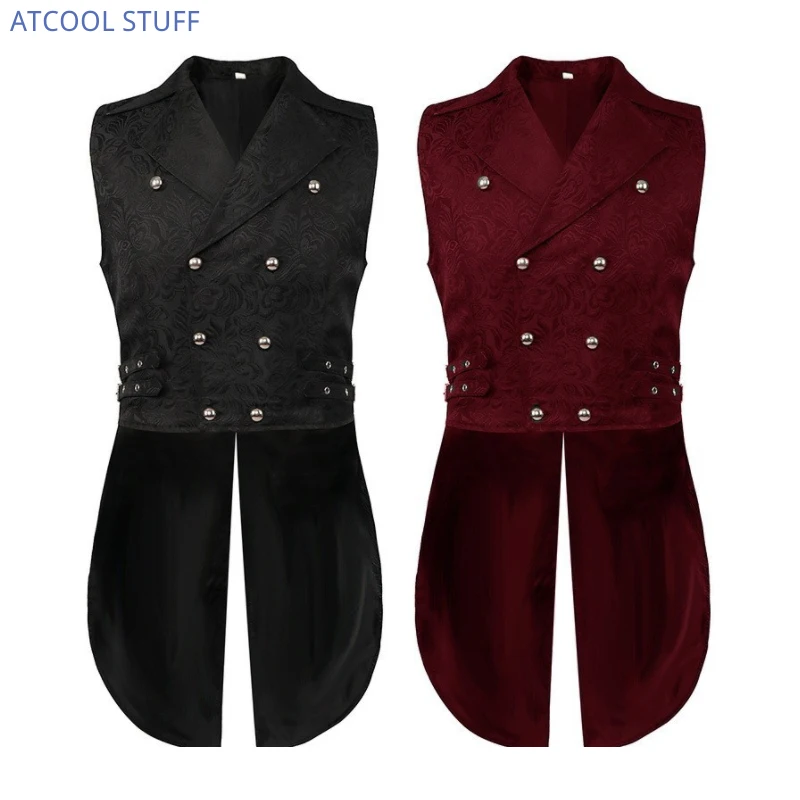 Steampunk Renaissance Jacquard Medieval Waistoat Cosplay Gothic Swallowtail Jacket Vest Victorian Tailcoat Party Costume
Steampunk Renaissance Jacquard Medieval Waistoat Cosplay Gothic Swallowtail Jacket Vest Victorian Tailcoat Party Costume