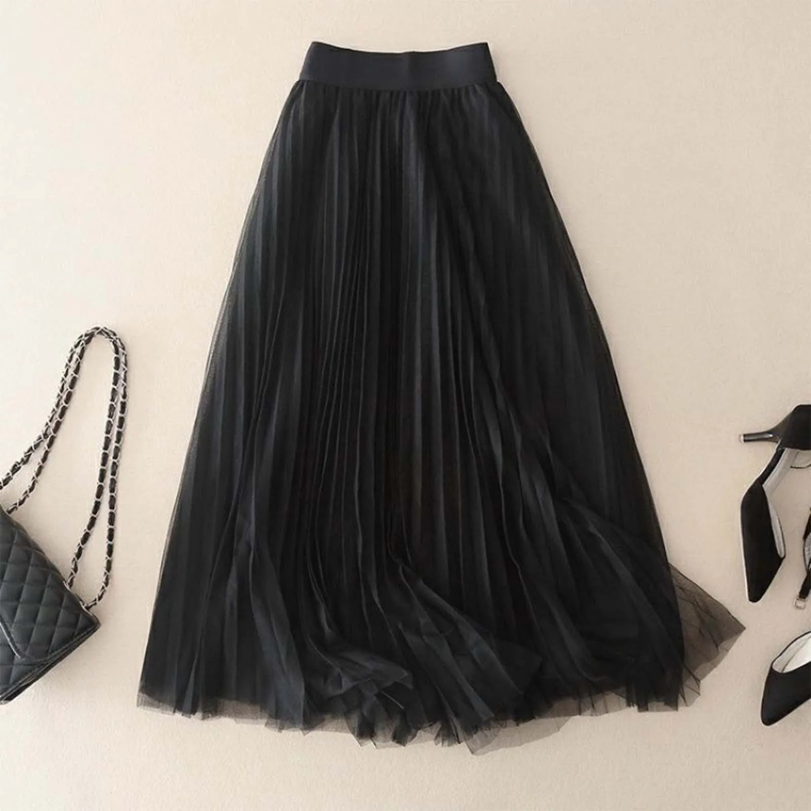Women's High Waist Pleated Chiffon Skirt Casual Midi Skirt Lightweight Flowing Half Skirt For Summer Floor-Length Tulle Skirts
Women's High Waist Pleated Chiffon Skirt Casual Midi Skirt Lightweight Flowing Half Skirt For Summer Floor-Length Tulle Skirts