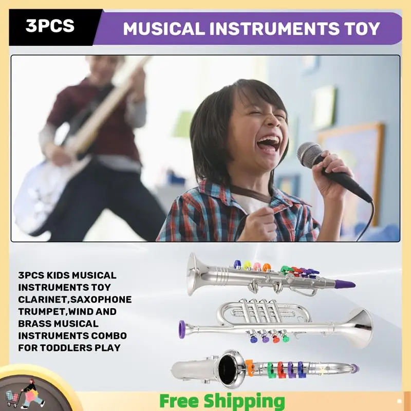 X08A 3Pcs Kids Musical Instruments Toy Clarinet Wind And Brass Musical Instruments Combo Toy For Toddlers Play
X08A 3Pcs Kids Musical Instruments Toy Clarinet Wind And Brass Musical Instruments Combo Toy For Toddlers Play