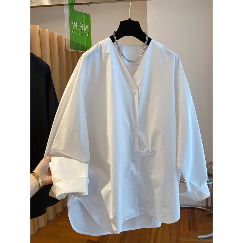 SuperAen V-neck Shirt Women's 2025 New Loose European Style Medium and Long Shirts for Women
SuperAen V-neck Shirt Women's 2025 New Loose European Style Medium and Long Shirts for Women