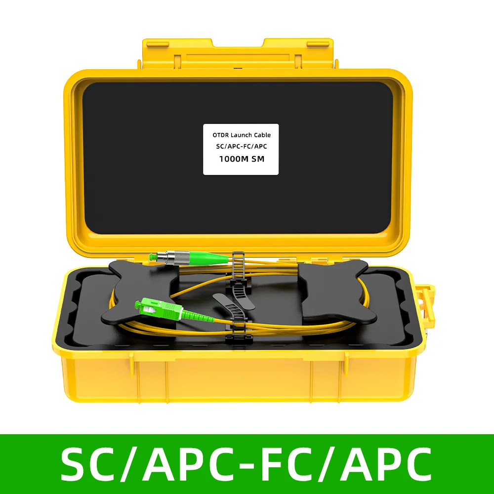 FTTH SC APC-FC APC Connectors OTDR test cable box 500/1000/2000meter Optical Fiber OTDR Launch Cable Box
FTTH SC APC-FC APC Connectors OTDR test cable box 500/1000/2000meter Optical Fiber OTDR Launch Cable Box