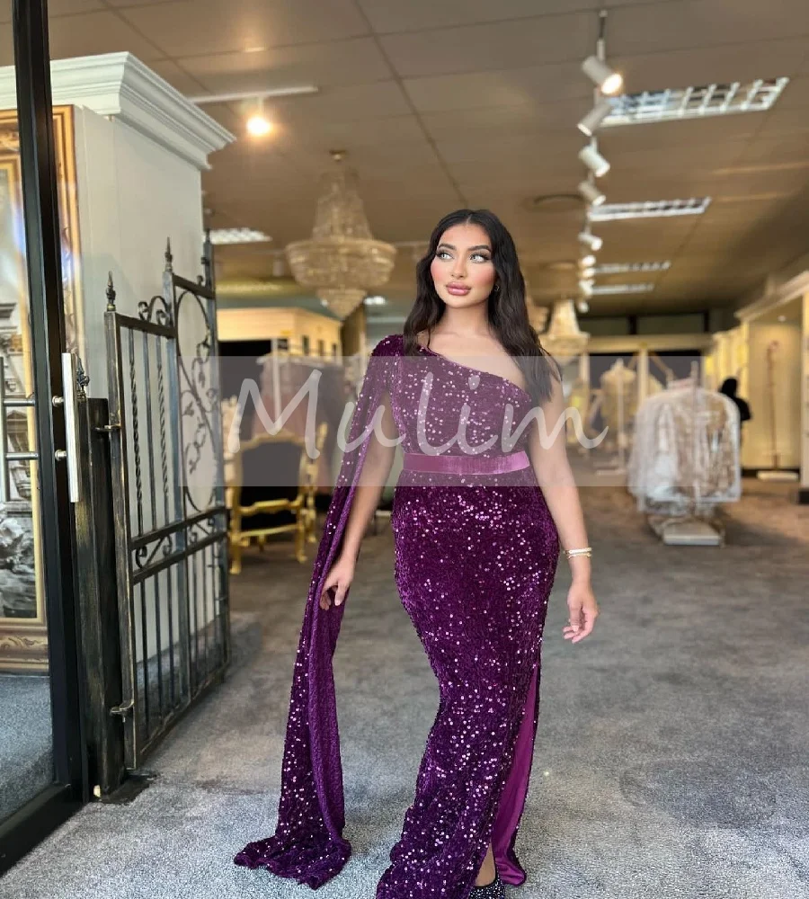 Sparkly Purple Sequin Prom Dress 2025 One Shoulder Plus Size Mermaid Evening Dress With Slit Shiny Formal Dance Dress Customized
Sparkly Purple Sequin Prom Dress 2025 One Shoulder Plus Size Mermaid Evening Dress With Slit Shiny Formal Dance Dress Customized