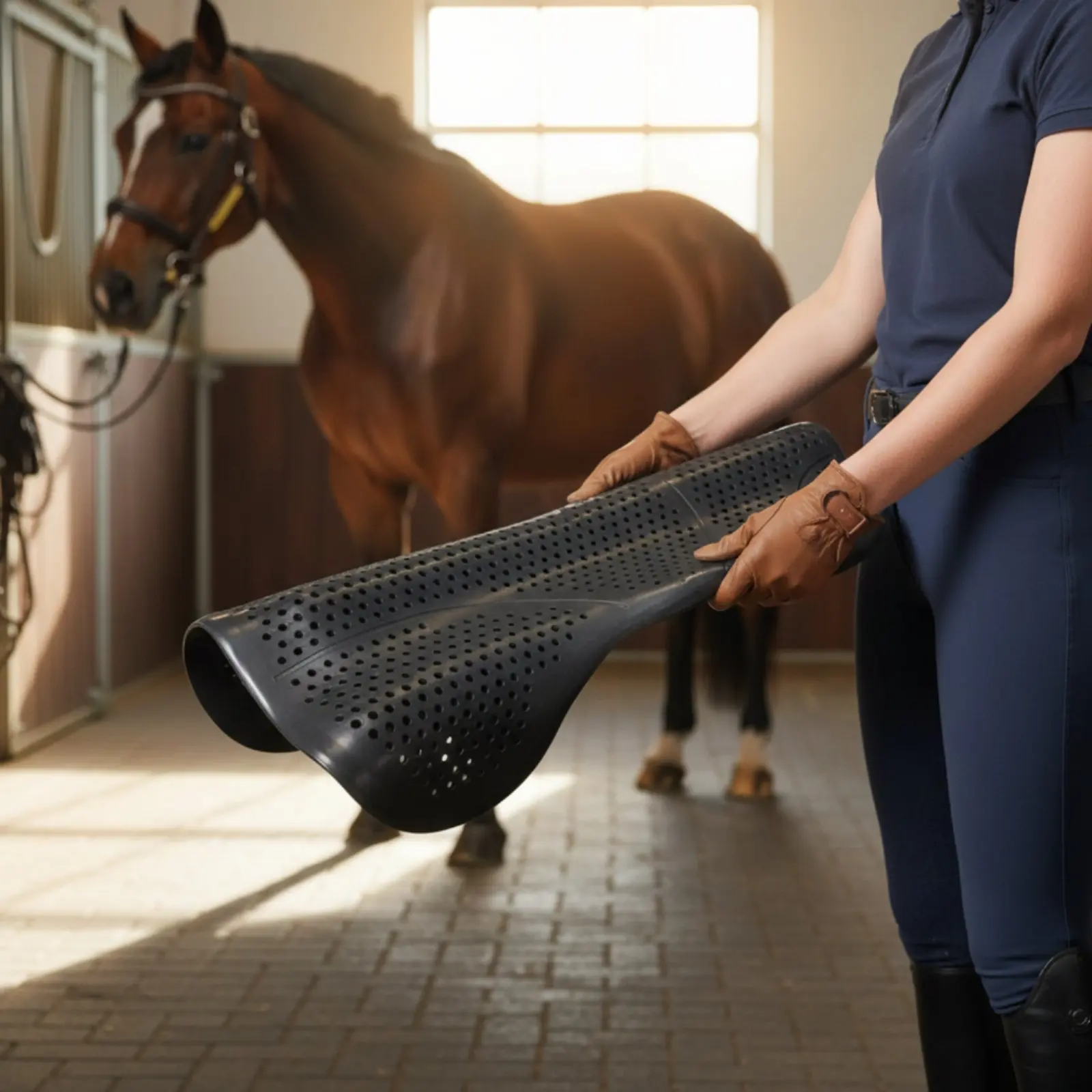 Silicone Shock Absorbing Pad Breathable Non-Slip Saddle Holder Gel Saddle Pad for Equestrians
Silicone Shock Absorbing Pad Breathable Non-Slip Saddle Holder Gel Saddle Pad for Equestrians