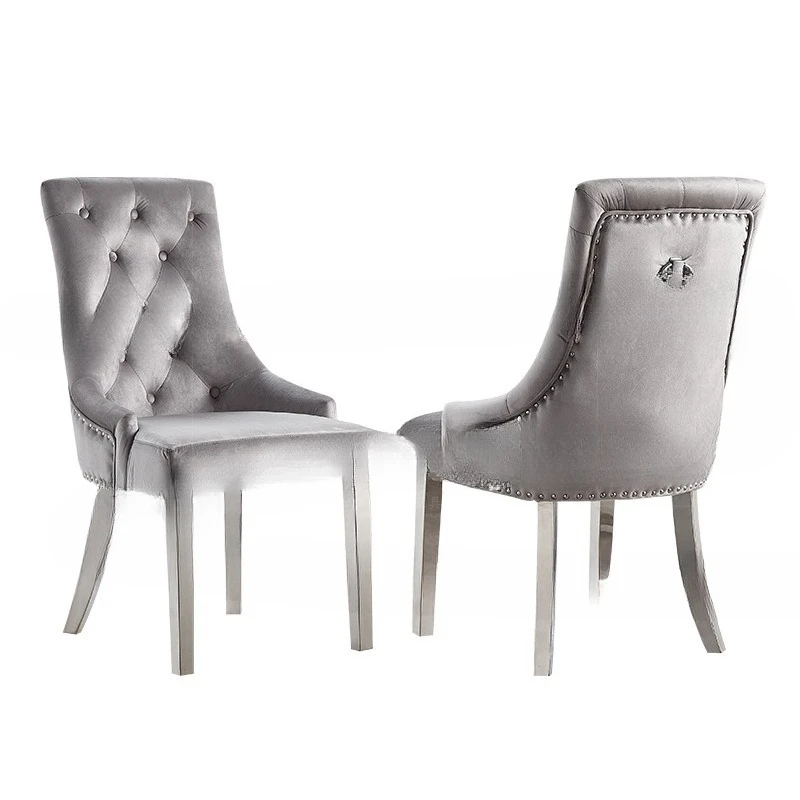 Modern light luxury dining chair, home high-end fashion, stainless steel back chair soft bag
Modern light luxury dining chair, home high-end fashion, stainless steel back chair soft bag