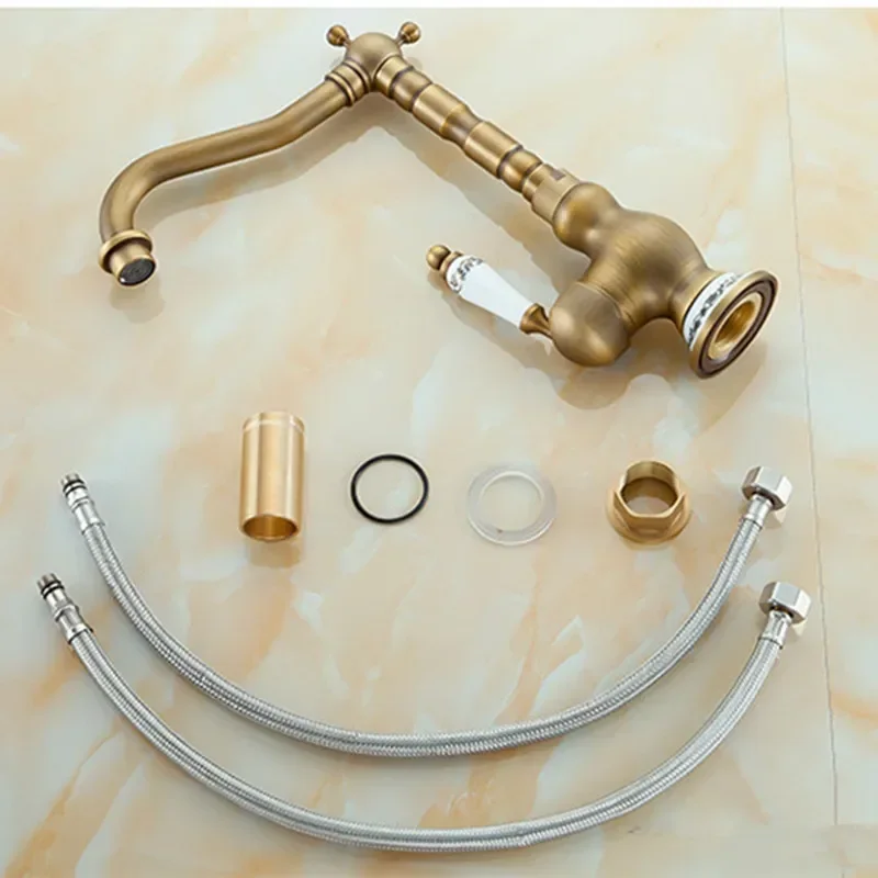 Bathroom Faucets Antique Bronze Faucet for Kitchen Cold and Hot Water Basin Mixer Tap with Ceramic Single Handle Sink Tap Crane
Bathroom Faucets Antique Bronze Faucet for Kitchen Cold and Hot Water Basin Mixer Tap with Ceramic Single Handle Sink Tap Crane