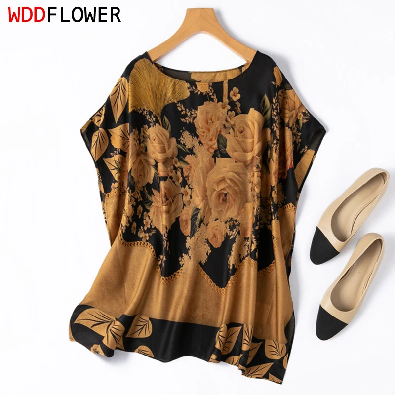 100% Mulberry Silk Pearl Silk Loose Type Golden Floral Cap Sleeve Women Silk Shirt Casual Top Blouse Pullover Summer M1639
100% Mulberry Silk Pearl Silk Loose Type Golden Floral Cap Sleeve Women Silk Shirt Casual Top Blouse Pullover Summer M1639