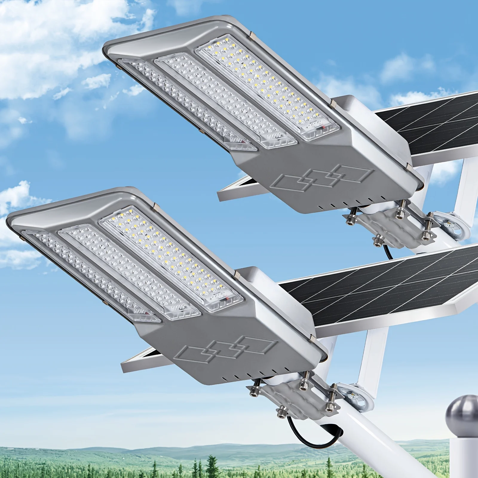 Solar Street Light Commercial Grade Solar Parking Lot Lights Dusk to Dawn IPX7 Waterproof Heavy Duty Security Flood Lights for Street, Yard, 2/1 Pack
Solar Street Light Commercial Grade Solar Parking Lot Lights Dusk to Dawn IPX7 Waterproof Heavy Duty Security Flood Lights for Street, Yard, 2/1 Pack