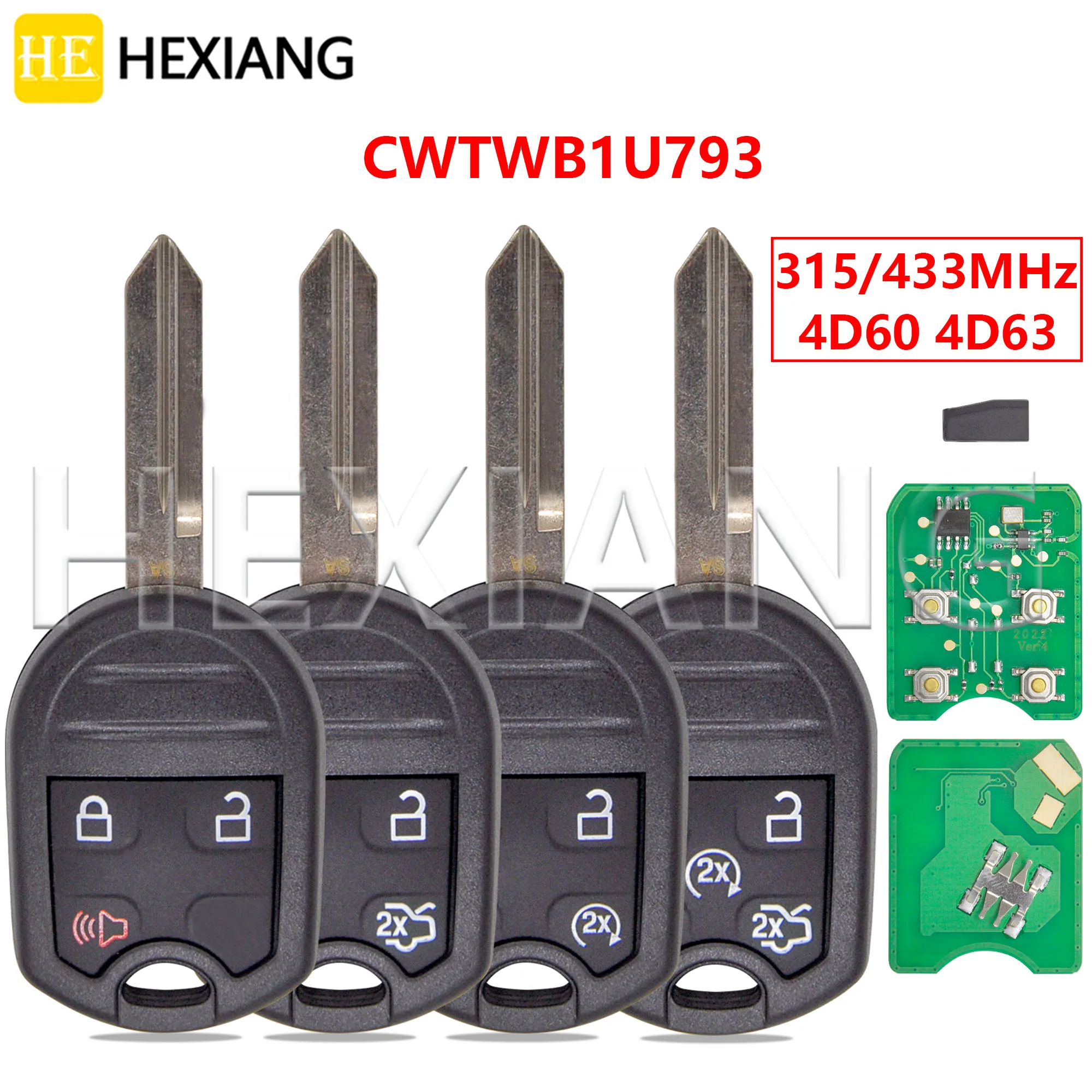 DR CWTWB1U793 4D60/4D63 315MHz 433MHz Car Remote Key For Ford Edge Escape Fusion Taurus Mazda Expedition Explorer Flex Mustan
DR CWTWB1U793 4D60/4D63 315MHz 433MHz Car Remote Key For Ford Edge Escape Fusion Taurus Mazda Expedition Explorer Flex Mustan