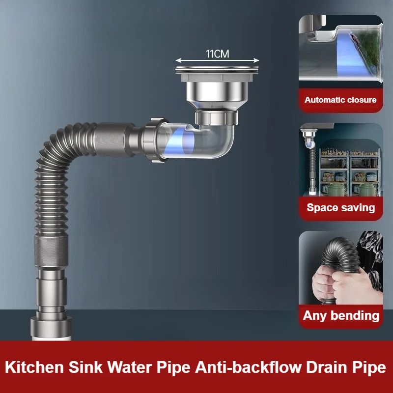 Household Sink Drain Pipe Kit Expandable Flexible Trap for Kitchen Sink Retractable Deodorant Sewer Drainage Water Hose
Household Sink Drain Pipe Kit Expandable Flexible Trap for Kitchen Sink Retractable Deodorant Sewer Drainage Water Hose