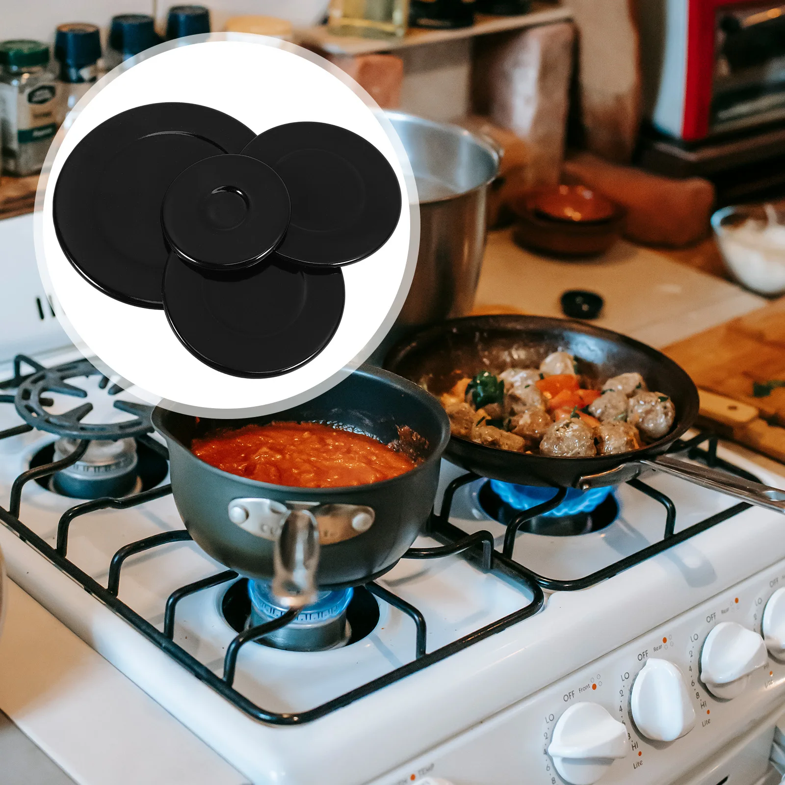 4 Pcs Gas Stove Burner Black Replacement Hob Covers Efficient Even Heating Easy Cleaning Household Gas
4 Pcs Gas Stove Burner Black Replacement Hob Covers Efficient Even Heating Easy Cleaning Household Gas