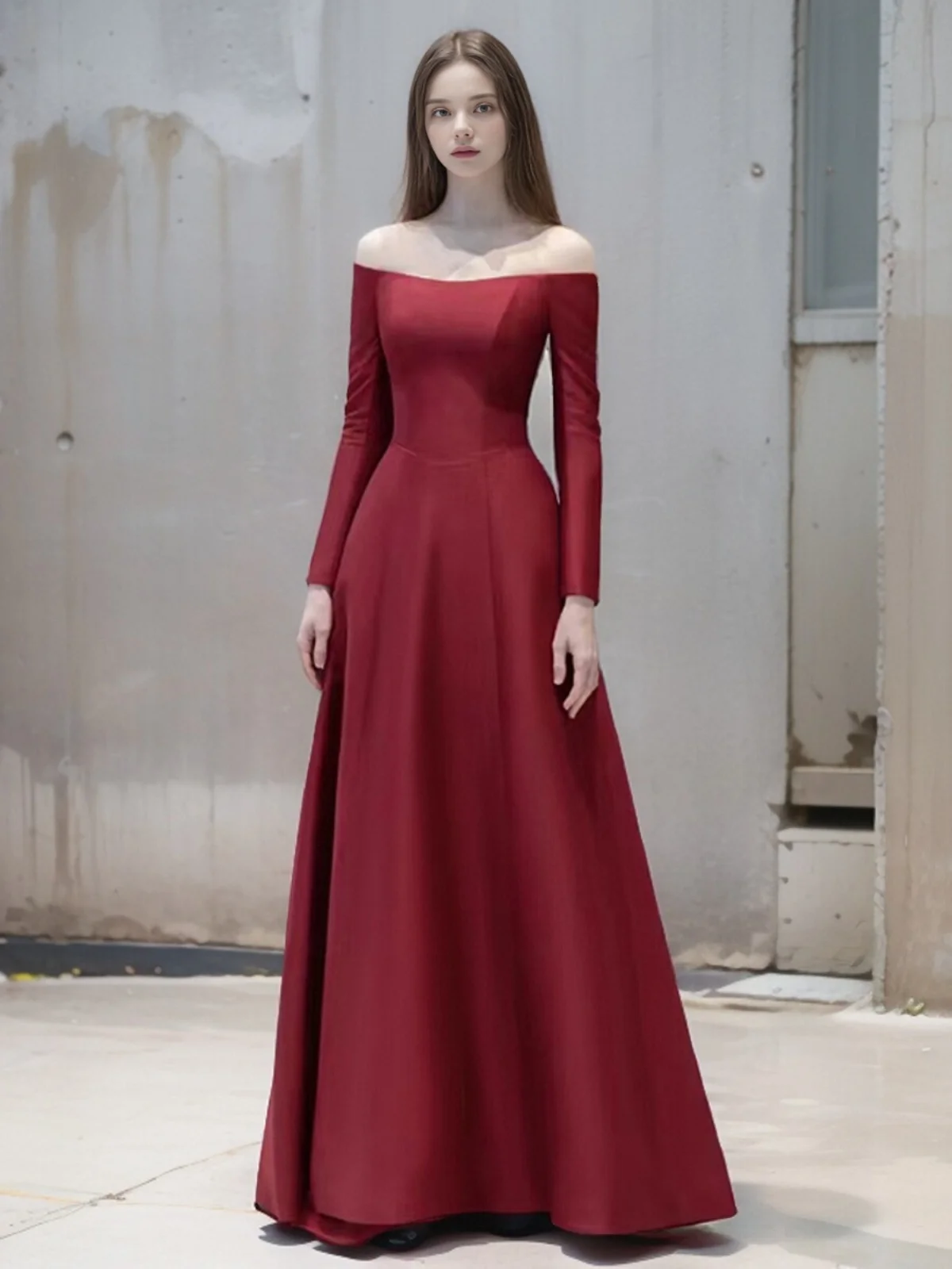 Red One-oulder Satin Wedding Dr Long Sve Evening Gown for Engagement And Marriage Vintage Sle Fi Tail Skirt
Red One-oulder Satin Wedding Dr Long Sve Evening Gown for Engagement And Marriage Vintage Sle Fi Tail Skirt