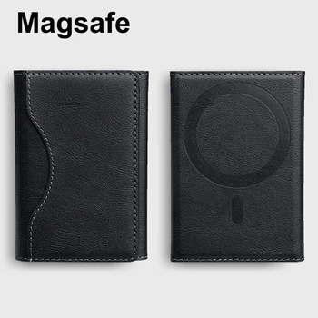 맥세이프 카드홀더 PU 가죽 마그네틱 카드 홀더 가방 지갑, 애플 아이폰 16, 15, 14, 13, 12 프로 맥스 미니용