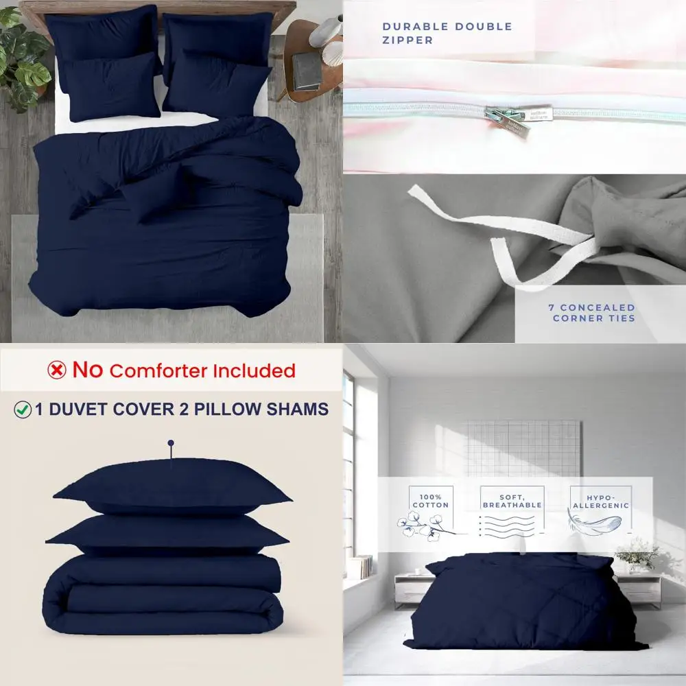 Egyptian Cotton Duvet Cover Set - 600 Thread Count Premium Softness, California King Size, Durable Satin Weave
Egyptian Cotton Duvet Cover Set - 600 Thread Count Premium Softness, California King Size, Durable Satin Weave