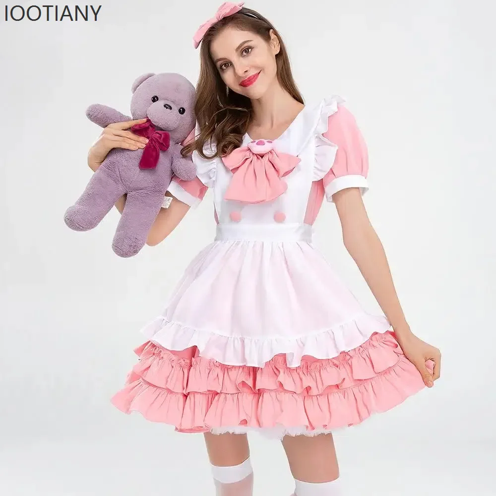 Halloween Adult Women Pink Lolita Dress Sweet Cute Maid Anime Carnival Uniform Coffee Maid Costume Exhibition Cosplay Costume
Halloween Adult Women Pink Lolita Dress Sweet Cute Maid Anime Carnival Uniform Coffee Maid Costume Exhibition Cosplay Costume