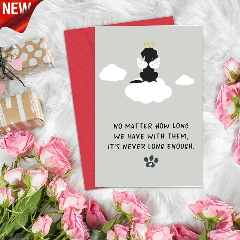Pet Memorial Greeting Card, Angel Dog Sympathy Card for Loss of Pet, No Matter How Long We Have With Them
Pet Memorial Greeting Card, Angel Dog Sympathy Card for Loss of Pet, No Matter How Long We Have With Them