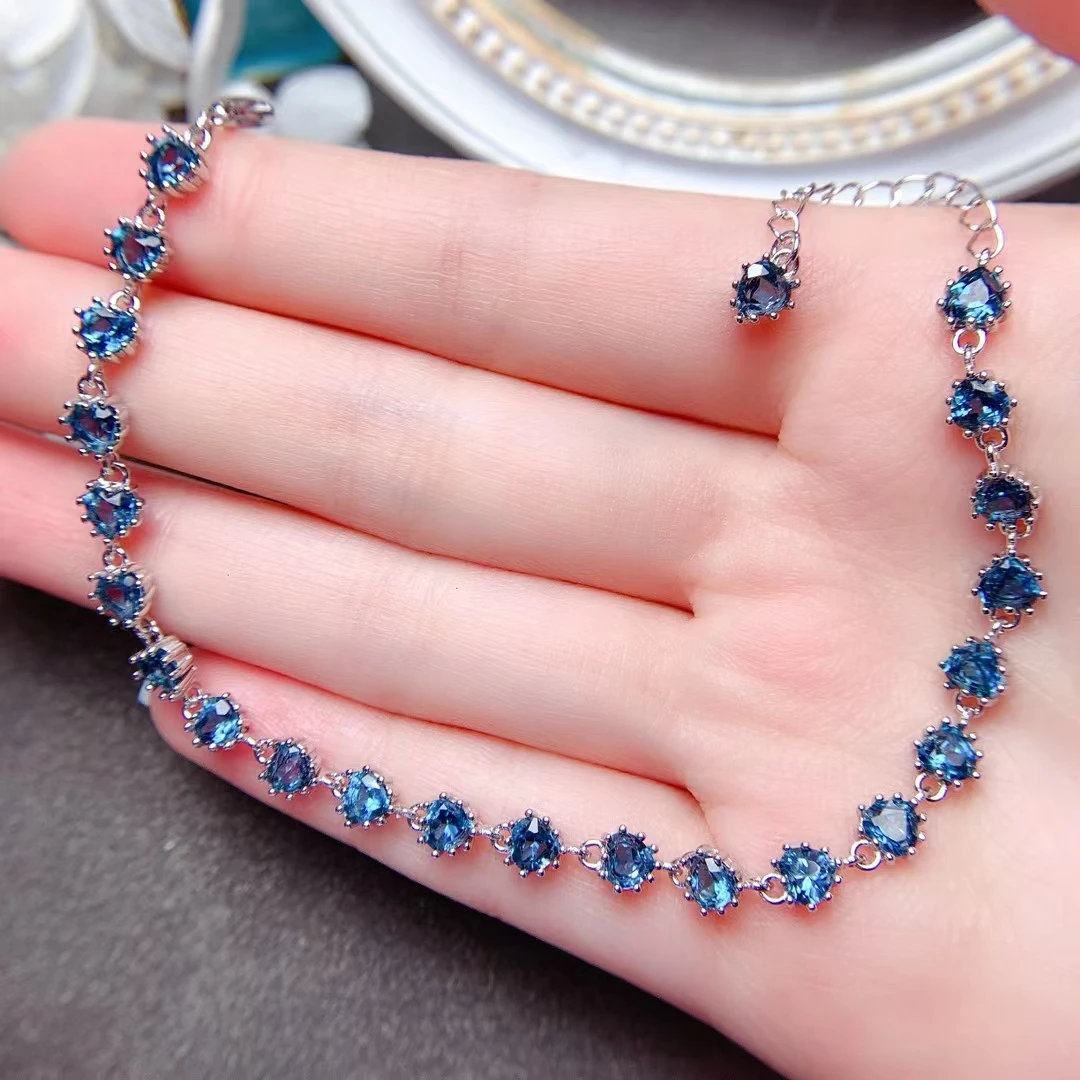 MeiBaPJ Real 925 Sterling Silver Natural London Blue Topaz Chain Simple Bracelet for Women Fine Wedding Jewelry
MeiBaPJ Real 925 Sterling Silver Natural London Blue Topaz Chain Simple Bracelet for Women Fine Wedding Jewelry