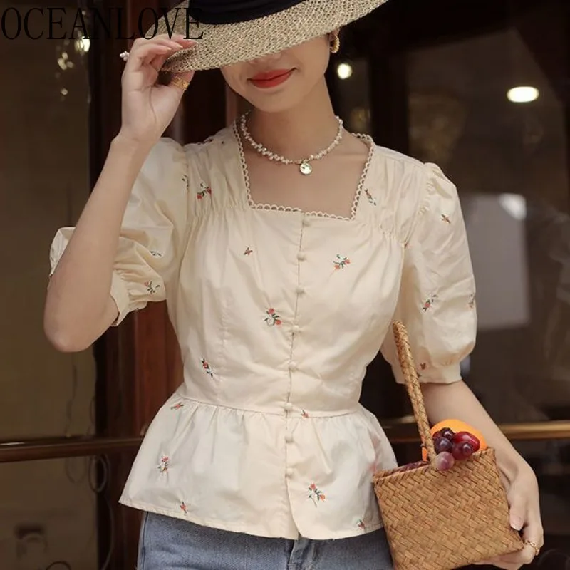 OCEANLOVE Floral Puff Sleeve Women Shirts&blouses Square Neck Vintage Sweet Blusas Mujer Spring Summer Korean Fashion Camisas
OCEANLOVE Floral Puff Sleeve Women Shirts&blouses Square Neck Vintage Sweet Blusas Mujer Spring Summer Korean Fashion Camisas